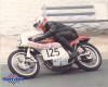 Doug Lowe racing the Burton Bike Bits Royal Enfield GP5 at the Manx GP